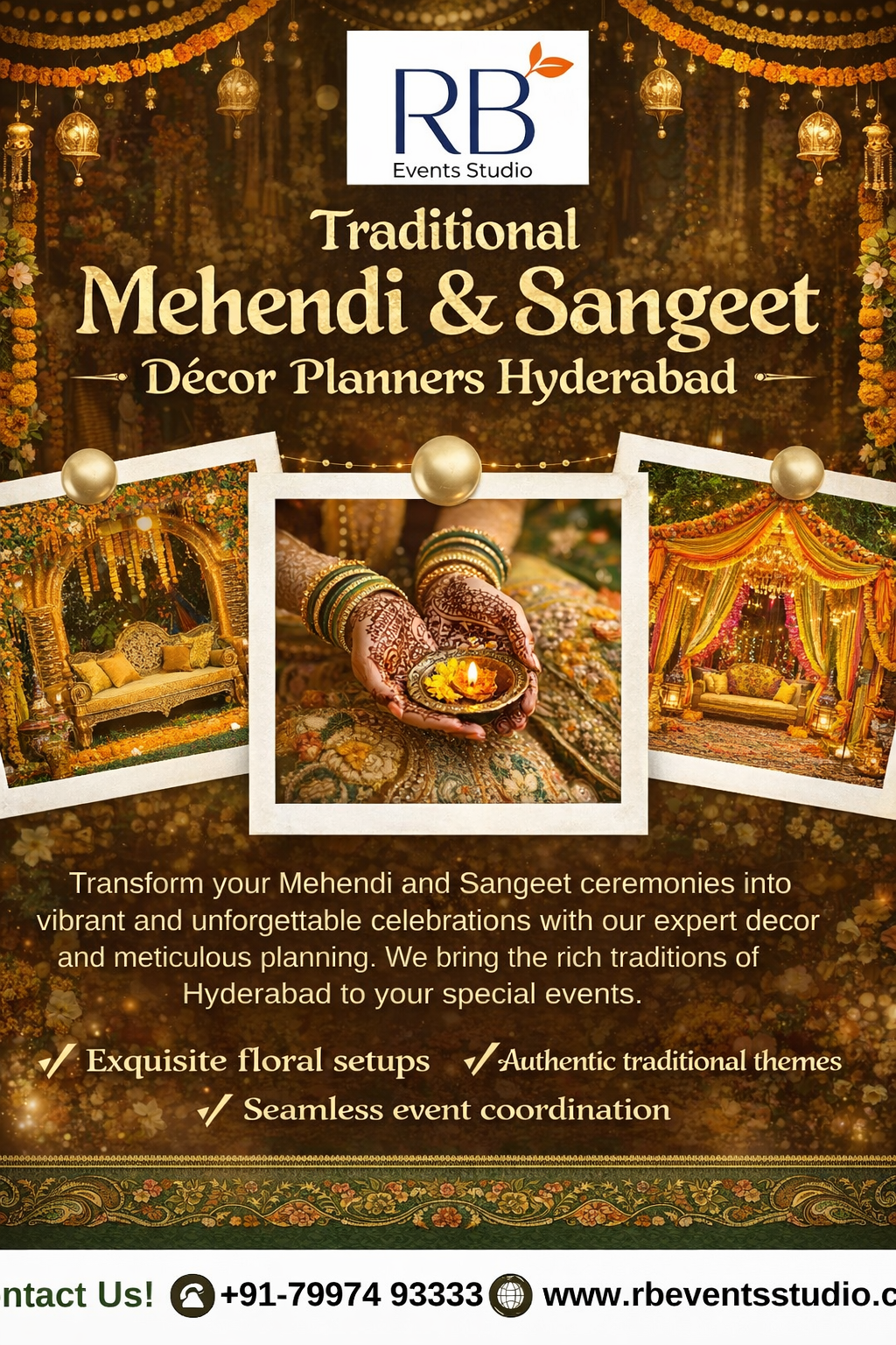 Traditional Mehendi and Sangeet Décor Planners Hyderabad